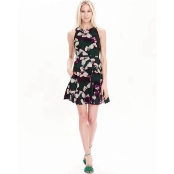 Banana Republic Dresses & Skirts - Banana Republic Deep Hunter Floral Peplum Dress